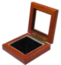 Guardhouse 3.87x3.87 Glass-top Wood Display Box - Holds Medium Sized Capsule