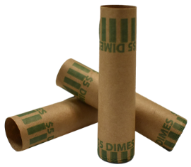 Preformed Tube Coin Wrappers - Dime