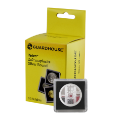 39mm Silver Round 2x2 Tetra Snaplock Coin Holder - 10 per pack