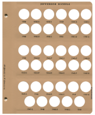 Jefferson Nickels Replacement Page 1938-1949