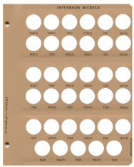 Jefferson Nickels with proof Replacement Page 2 1949D - 1964