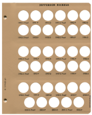 Jefferson Nickels with proof Replacement Page 5 1990-S Pr. to 2002-P