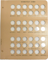 Roosevelt Dimes with Proof Replacement Page 6 2013 D-2023 S Pr