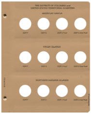 Statehood Quarters DC & Territories w/proof Replacement Page 2 AS 2009 P-NMI 2009-S Sil. Pr