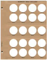 Kennedy Half Dollars Replacement Page 3 1988-P-1997-D
