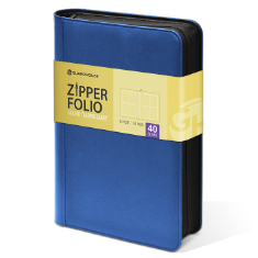 Graded Trading Card Zipper Folio for 40 PSA Card Slabs - Blue Denim