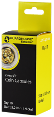 Nickel (21.2mm) Direct-Fit EvoCore Coin Capsules - 10 Pack