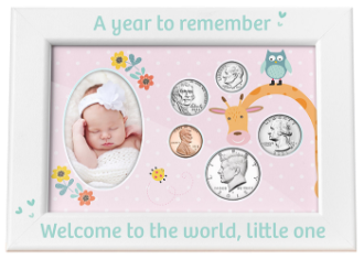 Babys First Year Coin & Photo Frame (Girl)