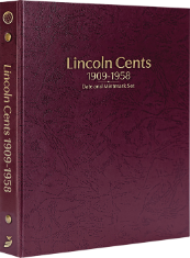 Lincoln Cents 1909-1958 Date & Mintmark Set Prestige Coin Album (Burgundy)
