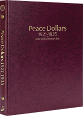 Peace Dollars 1921-1935, Date & Mintmark Set P, D & S (Burgundy)