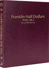 Franklin Half Dollars 1948-1963, Date & Mintmark Set P, D & S (Burgundy)