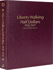 Liberty Walking Half Dollars 1916-1947, Date & Mintmark Set P, D & S (Burgundy)
