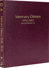 Mercury Dimes 1916-1945, Date & Mintmark Set P, D & S (Burgundy)