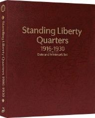 Standing Liberty Quarters: 1916-1930 Date and Mintmark Set (Burgundy)