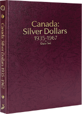 Canada Silver Dollars: 1935-1967 Date & Mintmark Set (Burgundy)