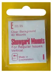 22x25mm Showgard Mounts - Pre-cut Singles (Clear)