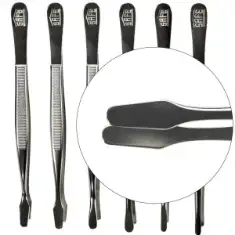 Spade Tip Nickel Tongs - 4 3/4"