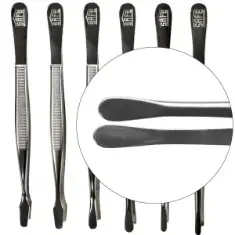 Straight Tip Nickel Tongs 6"