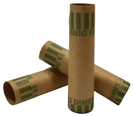 Preformed Tube Coin Wrappers - Dime