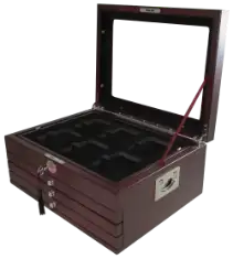 Multi-tray, Wood Deluxe Glass-top, Latch Key (24 Slabs)