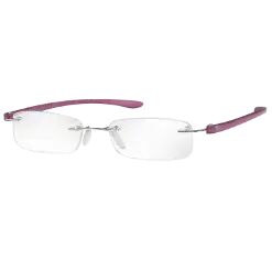 Rimless Magnifying Eye Glasses +2.5 (Purple Small)