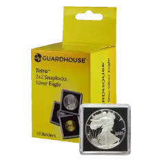 American Silver Eagle 2x2 Tetra Snaplock Coin Holder - 10 per pack