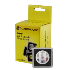 39mm Silver Round 2x2 Tetra Snaplock Coin Holder - 10 per pack