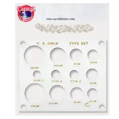 Gold Type Set Lib. 20, 10, 5, 3, 2.50, Type I,II,III