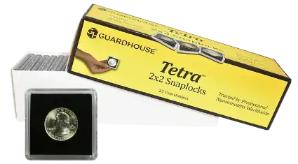 Quarter Tetra 2x2 Tetra Snaplock Coin Holder - 25 per pack