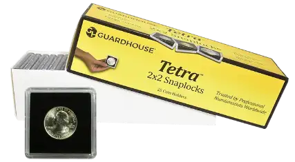 Half Dollar 2x2 Tetra Snaplock Coin Holder - 25 per pack