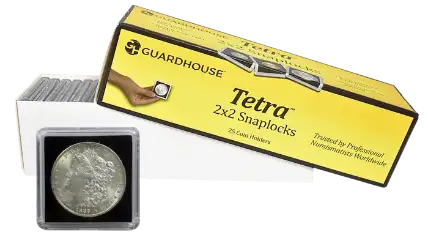 Large Dollar 2x2 Tetra Snaplock Coin Holder - 25 per pack