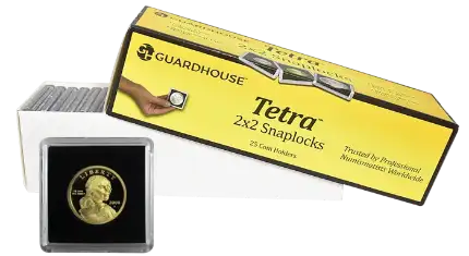 Small Dollar 2x2 Tetra Snaplock Coin Holder - 25 per pack