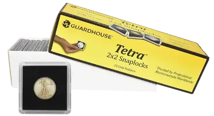 1/4 Ounce Gold Eagle 2x2 Tetra Snaplock Coin Holder  - 25 per pack