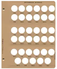 Jefferson Nickels Replacement Page (1938 - 1949)