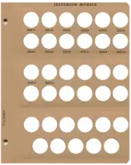 Jefferson Nickels Replacement Page (2001 - 2005)