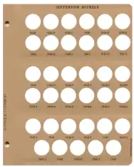 Jefferson Nickels with proof Replacement Page 1 1938-P - 1949-P