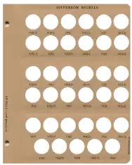 Jefferson Nickels with proof Replacement Page 2 1949D - 1964