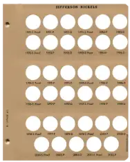 Jefferson Nickels With Proof Replacement Page (1990 - 2002)