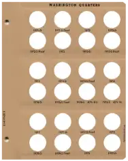Washington Quarters with Proof Replacement Page 5 1971-D-1979-D