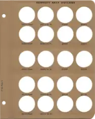 Kennedy Half Dollars w/Proof Replacement Page 8 2007S Pf - 2011 S Sil Pf