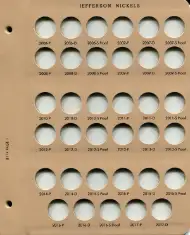 Jefferson Nickels With Proof Replacement Page (2006 - 2017)