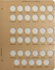 Jefferson Nickels With Proof Replacement Page (2017 - 2029)