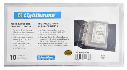 Refill Pages for Lighthouse Classic Single Pocket Currency Album - HCLCA