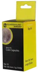 Large Dollar (38.1mm) Direct-Fit EvoCore Coin Capsules - 10 Pack
