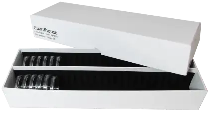Guardhouse Double Row Coin Capsule Box - 50 Medium Capsules
