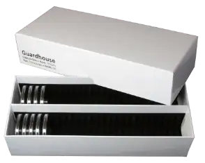 Guardhouse Double Row Coin Capsule Box - 50 Extra Large Capsules