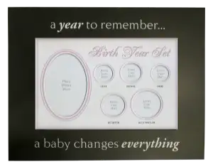 Birth Year Coin Set Frame - Baby Girl