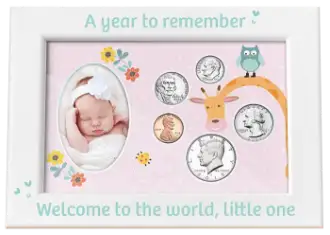 Babys First Year Coin & Photo Frame (Girl)