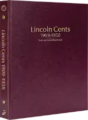 Lincoln Cents 1909-1958 Date & Mintmark Set Prestige Coin Album (Burgundy)