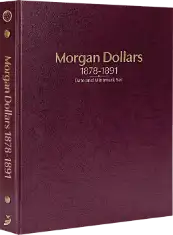 Morgan Dollars 1878-1891 Date & Mintmark Set Prestige Coin Album (Burgundy)